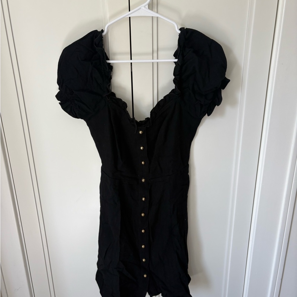 Show Me Your MuMu Black Puff Sleeve Mini Dress